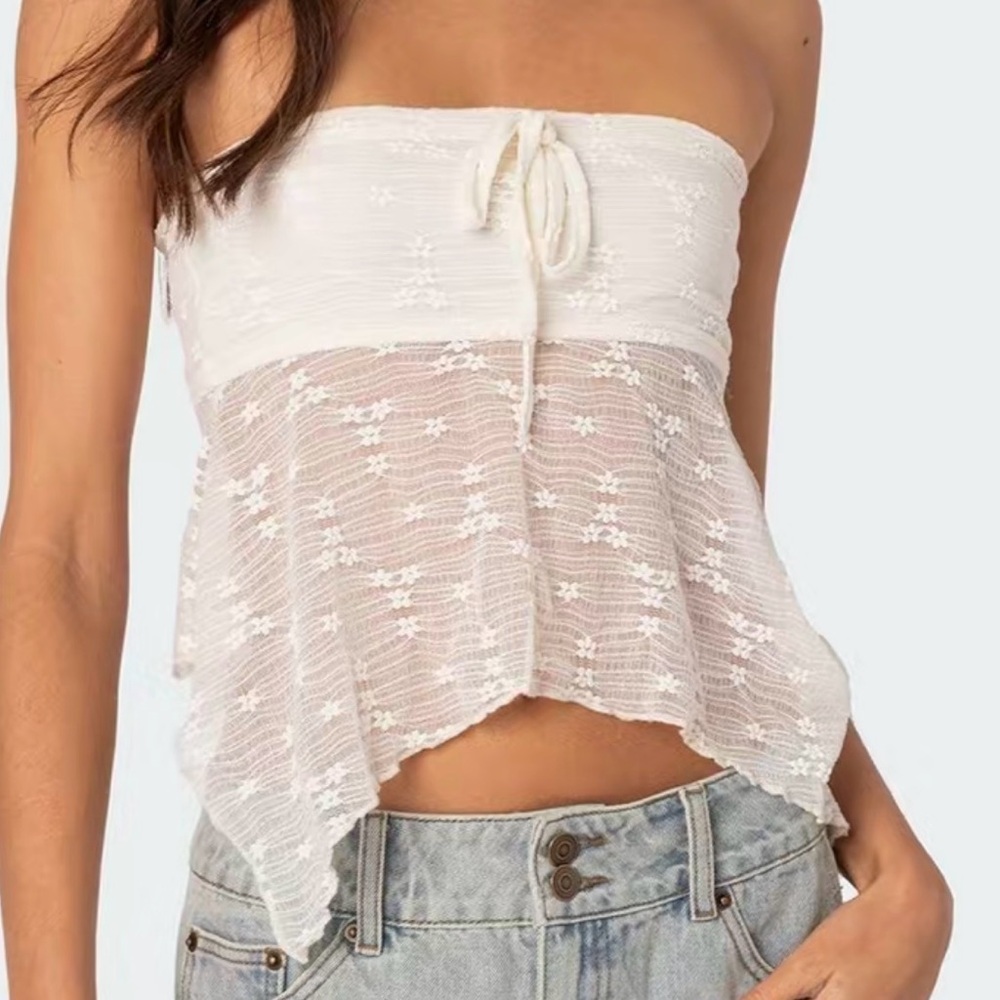 Edikted Sheer Strapless Top
